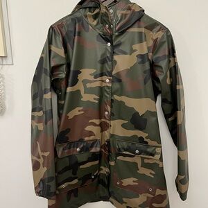 Herschel Camouflage Hooded Rain Jacket